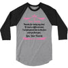 Dear Daddy, Thanks for Being my Dad Baby Boy Letter to Father 3/4 Sleeve Shirt