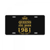 queens are born in 1981 License Plate
