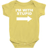 i'm with stupid mens Baby Onesie