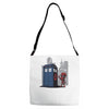 defacing the phonebox hoody Adjustable Strap Totes