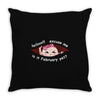 February Peeking Out Asian Baby Girl Throw Pillow