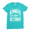 kings are born in october Ladies Fitted T-Shirt