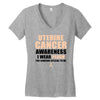 Uterine Cancer Awareness I Wear Peach For Some Special To Me Women's V-Neck T-Shirt