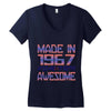 made in 1967 50 years of being awesome Women's V-Neck T-Shirt
