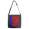 melanoma skin cancer survivor shirt blac Adjustable Strap Totes