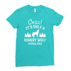 chill hungry wolf Ladies Fitted T-Shirt