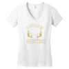 i'd rather be hunting deer antlers ammo hunt gear merica cool Women's V-Neck T-Shirt