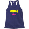 big fish little fish cardboard box Racerback Tank