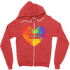 Rainbow Equality Heart Zipper Hoodie