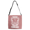 Never Underestimate Dog Rescuer Who Was Born February Adjustable Strap Totes