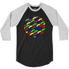 funny girly colorful patterns mustaches 3/4 Sleeve Shirt