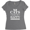 cats make me happy Women's Triblend Scoop T-shirt