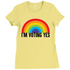 I Am Voting Yes Ladies Fitted T-Shirt