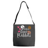 peace love rabbits Adjustable Strap Totes