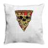 pizza skull Throw Pillow