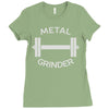 gym dumbbell Ladies Fitted T-Shirt