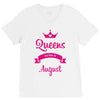 queens are born in august V-Neck Tee