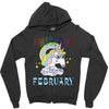 unicorns are born in february cute unicorn Zipper Hoodie