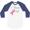 junior's breast cancer awareness i wear pink 3/4 Sleeve Shirt