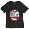 proud daughter dad V-Neck Tee