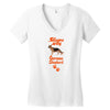 Sleeps With German Shepherd Women's V-Neck T-Shirt