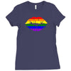 lips  rainbow lgbt gay culture Ladies Fitted T-Shirt