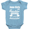 June Girls Are Sunshine Mixed With A Little Hurricane Baby Bodysuit