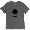 hat wayfarer glasses funny moustache hipster funny geek light tee shir V-Neck Tee