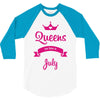 queens are born in july 3/4 Sleeve Shirt