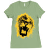 lion yellow Ladies Fitted T-Shirt
