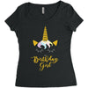 birthday unicorn girl. Women's Triblend Scoop T-shirt