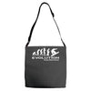 evolution of snowboarding funny Adjustable Strap Totes