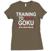 train insaiyan gym training to beat goku or krillin dbz dragon ball z Ladies Fitted T-Shirt