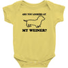 are you looking at my weiner t shirt funny dog wiener dachshund s m l Baby Onesie