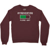 low battery introvert pun humor Crewneck Sweatshirt