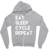 eat sleep cycle repeat Zipper Hoodie