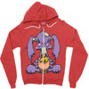 zombie bunny loves brains Zipper Hoodie
