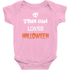 this girl loves halloween Baby Bodysuit