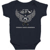 my hero is now my angel stomach cancer awreness Baby Bodysuit
