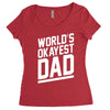 world's okayest dad funny Women's Triblend Scoop T-shirt