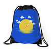 partly cloudy Drawstring Bags