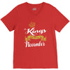 kings are born in november V-Neck Tee