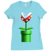 nintendo mario brothers piranha plant Ladies Fitted T-Shirt