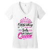 Celebrating With the 5th Birthday Queen Women's V-Neck T-Shirt
