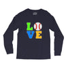love baseball neon rhinestuds Long Sleeve Shirts