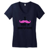 i mustache you a question pink mustache Women's V-Neck T-Shirt