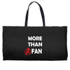 avengers more than a fan white logo Weekender Totes