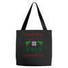 ugly dinosaur christmas Tote Bags