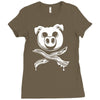 pig bacon cross bones pirate Ladies Fitted T-Shirt