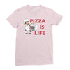 pizza is love pizza is life Ladies Fitted T-Shirt